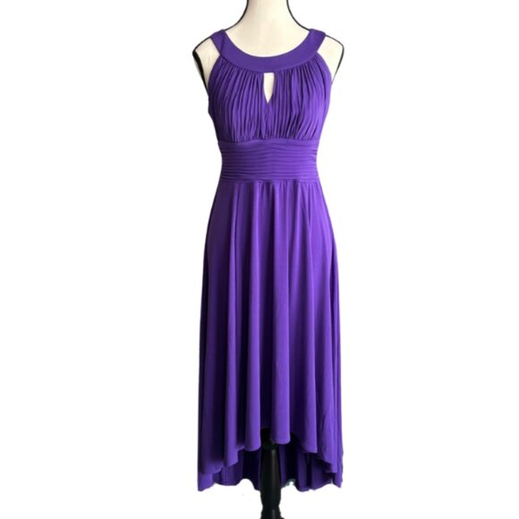 SANGRIA PURPLE DRESS WITH HIGH-LOW HEM, SZ. 8 - Picture 1 of 7